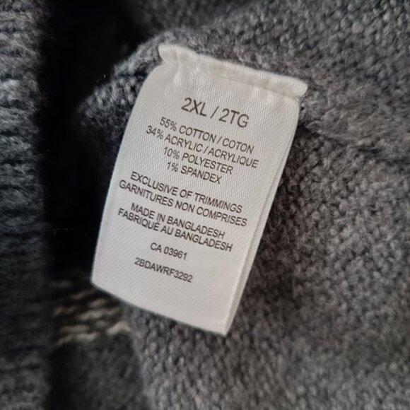 2XL🟠 Wind River Men's Fair Isle Quarter Button Mock Neck Sweater - Picture 9 of 9